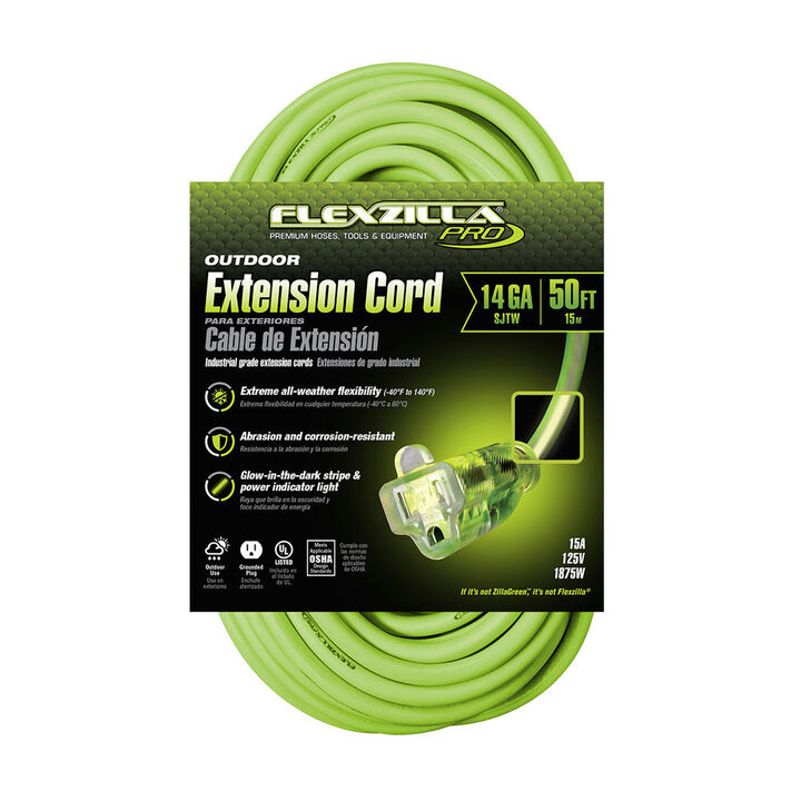 Flexzilla 50 ft. Pro Extension Cord 14/3 AWG, large image number 1