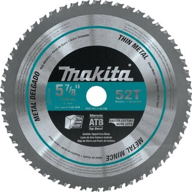 Makita 5-7/8 in. 52T Carbide-Tipped Thin Metal Saw Blade, large image number 0