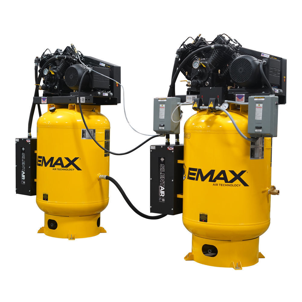EMAX 208V 10HP 3PH 120 Gallon Alt Vertical Air Compressor with Radiator, large image number 2