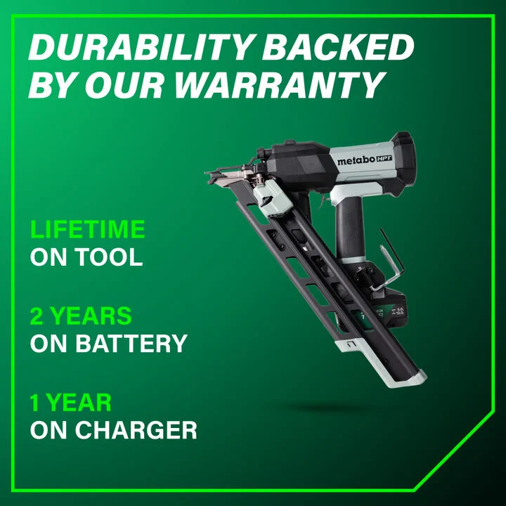 Metabo HPT Cordless Pneumatic 18V 30 Degree Paper Strip Framing Nailer Kit, large image number 14