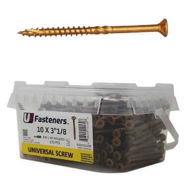 U2 Fasteners Universal Screw 10 Inch x 3-1/8 Inch 270ct
