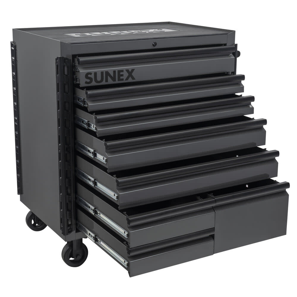 Sunex 41 Inch 8-Drawer Premium Service Cart Gray, large image number 4