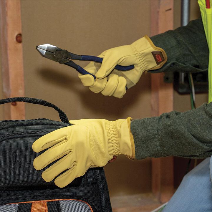 Klein Tools Cowhide Leather Gloves, Small, large image number 3