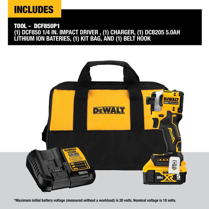 DEWALT 20V MAX ATOMIC 3-Speed 1/4 Inch Impact Driver Kit & 20V Max Compact Hammer Drill/Driver Bundle, large image number 14