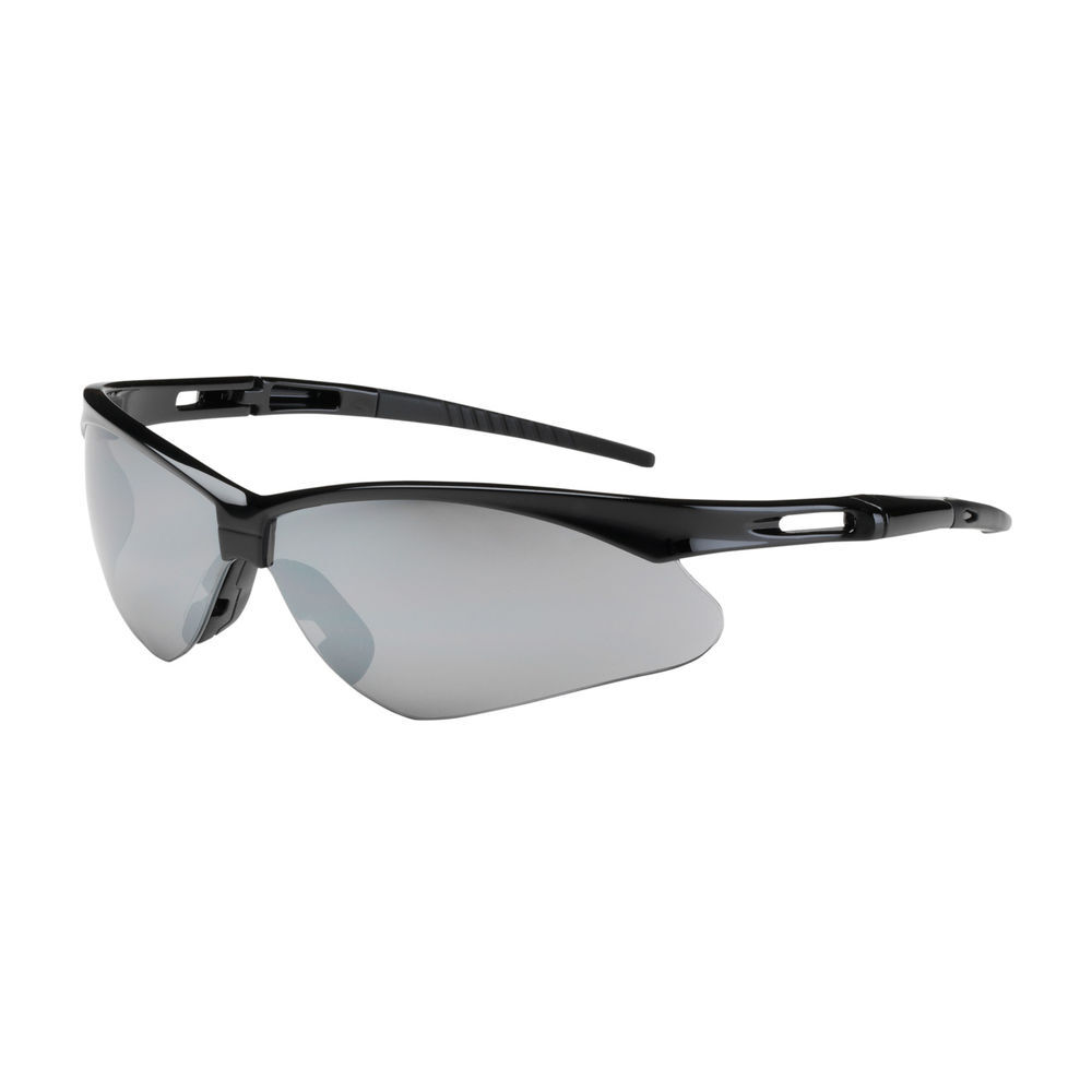 Protective Industrial Products Anser Semi-Rimless Safety Glasses with Black Frame Silver Mirror Lens and Anti-Scratch Coating Including Neck Cord, large image number 2