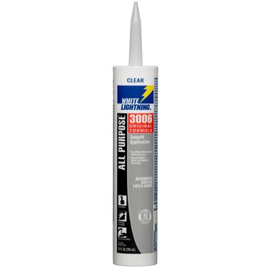 White Lightning 3006 All Purpose Adhesive Caulk Clear 10 fl. oz.