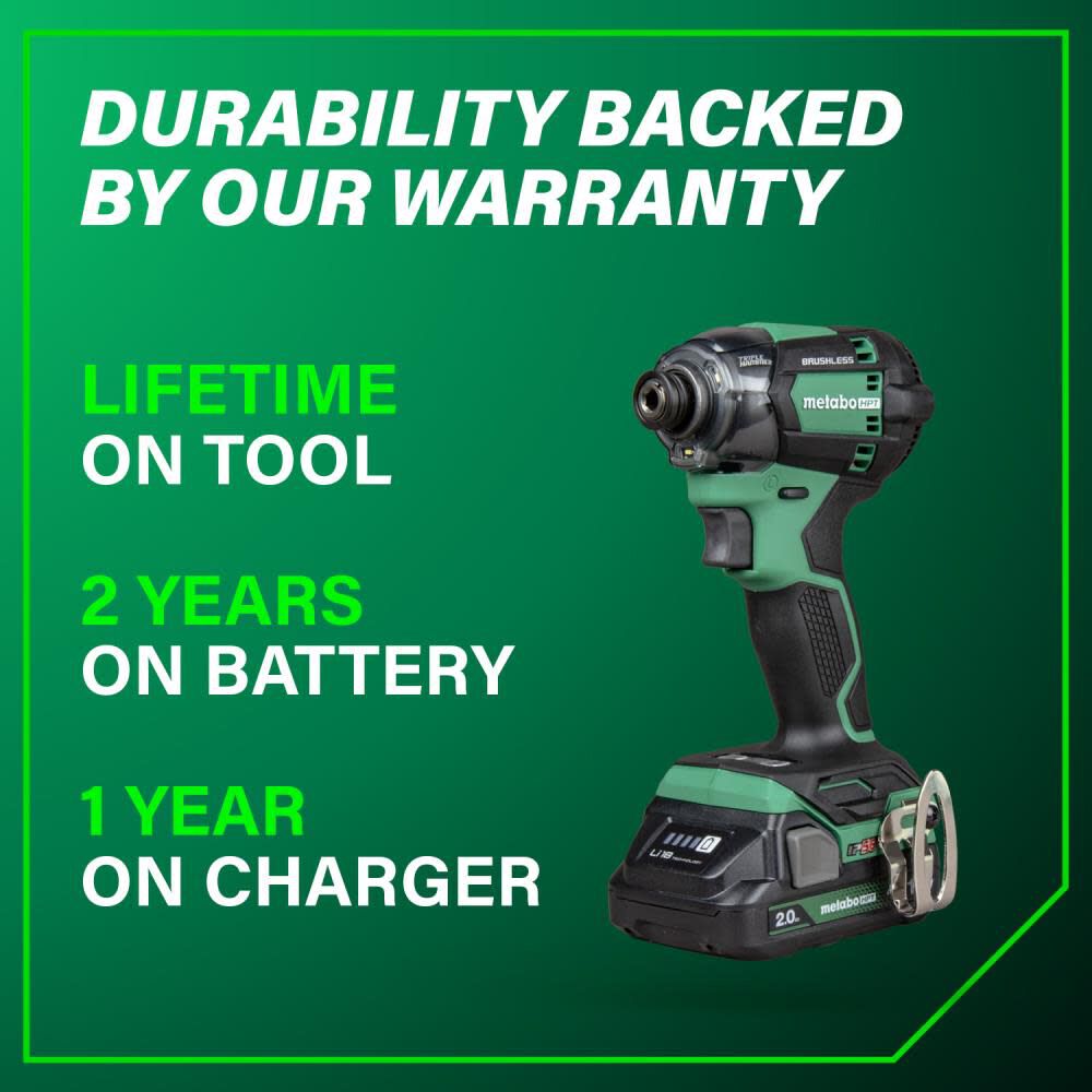 Metabo HPT 18V Cordless Triple Hammer Impact Driver 2Ah Batteries Kit, large image number 21