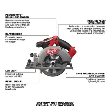 Milwaukee M18 FUEL 6-1/2 in. Circular Saw (Bare Tool), large image number 6