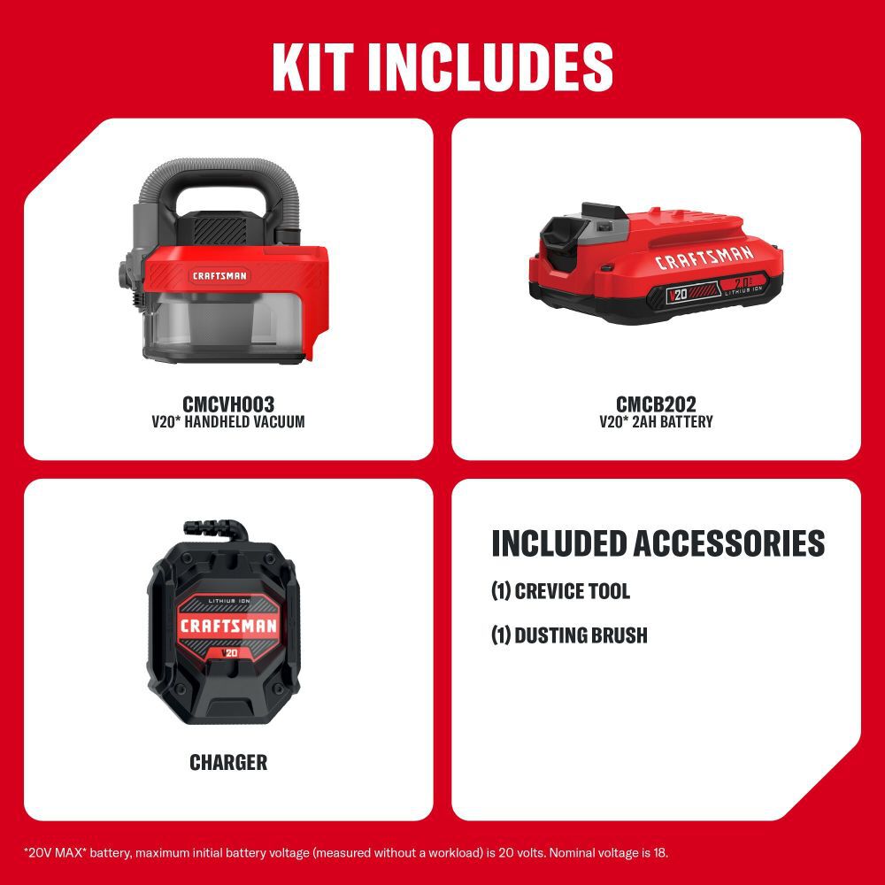 CRAFTSMAN V20 Handheld Vacuum Kit, large image number 7