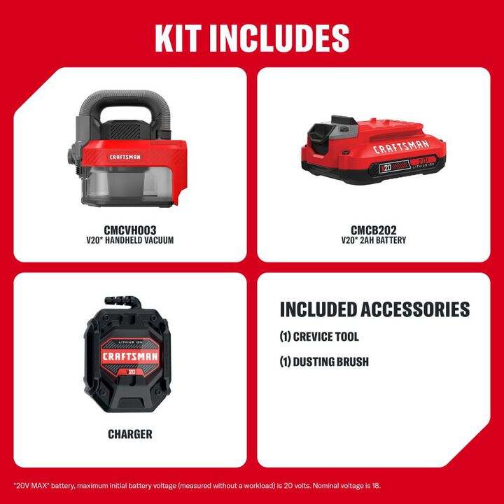 CRAFTSMAN V20 Handheld Vacuum Kit, large image number 6