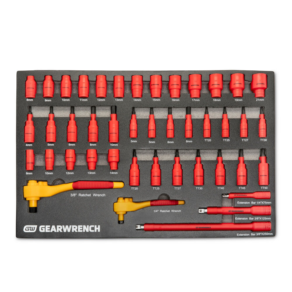GEARWRENCH 1/4 Inch and 3/8 Inch Drive VDE Insulated Tool Set, large image number 3