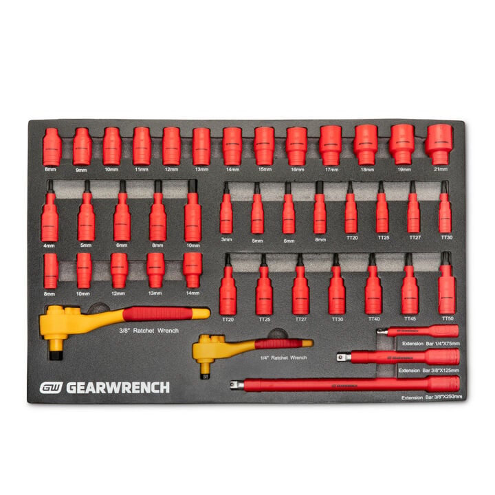 GEARWRENCH 1/4 Inch and 3/8 Inch Drive VDE Insulated Tool Set, large image number 2