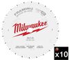 Milwaukee 7-1/4 Inch 24T Pack of 10 Framing Circular Saw Blades, small image number 1