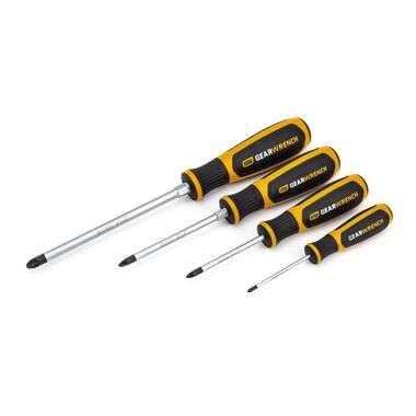 GEARWRENCH 4 Pc Pozidriv Dual Material Screwdriver Set, large image number 0