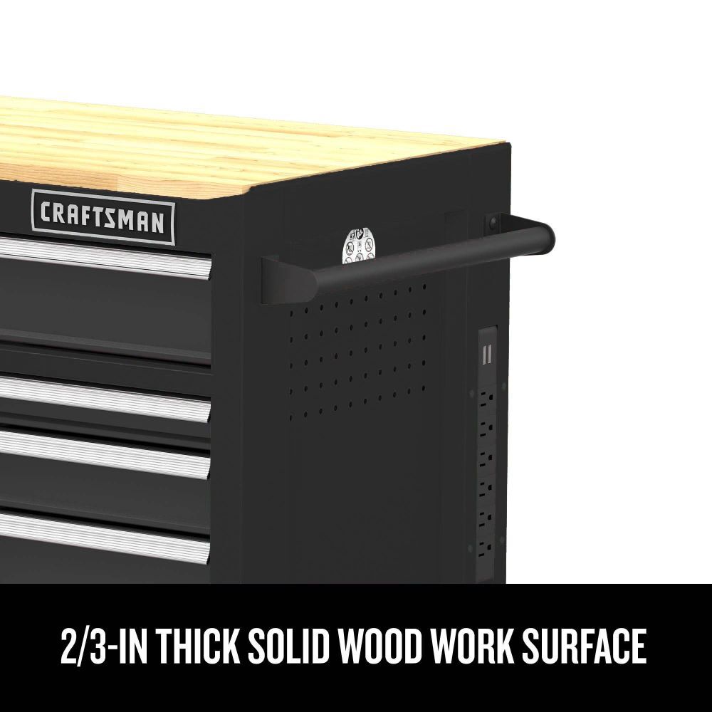 CRAFTSMAN S2000 Series 52 Inch Wide 8-Drawer Steel Rolling Workstation, Black, large image number 7