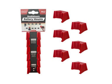 Stealthmounts Battery Mounts for Milwaukee M12 6pk Red