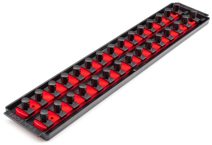 Tekton 30 Slot Universal Socket Organizer for 1/2 Inch Drive Sockets and Bit Sockets, Red, large image number 0