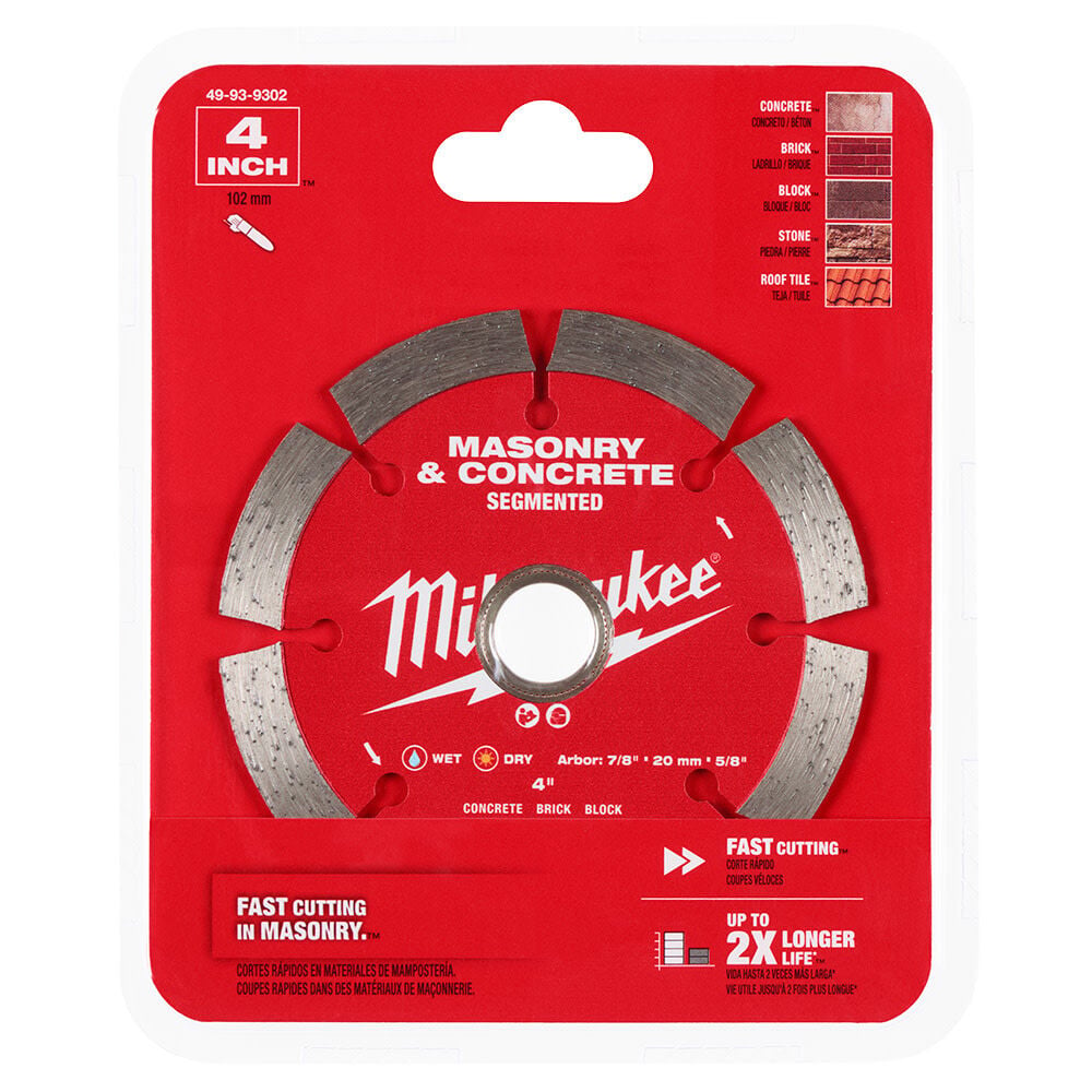 Milwaukee 4 Inch Segmented Rim Diamond Blade for Masonry and Concrete, large image number 6