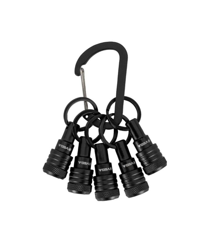 Vega Keychain Bit Holders Black - 5 Pieces