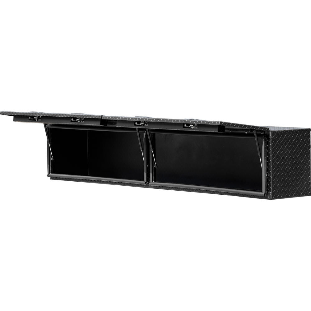 Buyers Products Company 18x16x96 Textured Matte Black Diamond Tread Aluminum Topsider Truck Box with Flip-Up Door, large image number 6