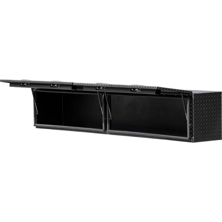 Buyers Products Company 18x16x96 Textured Matte Black Diamond Tread Aluminum Topsider Truck Box with Flip-Up Door, large image number 5