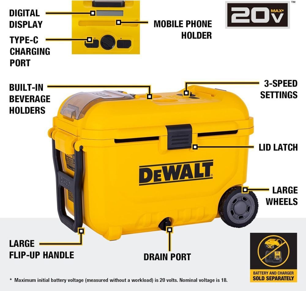 DEWALT 20V MAX 8 Gallon Cordless Evaporative Air Cooler (Bare Tool), large image number 3