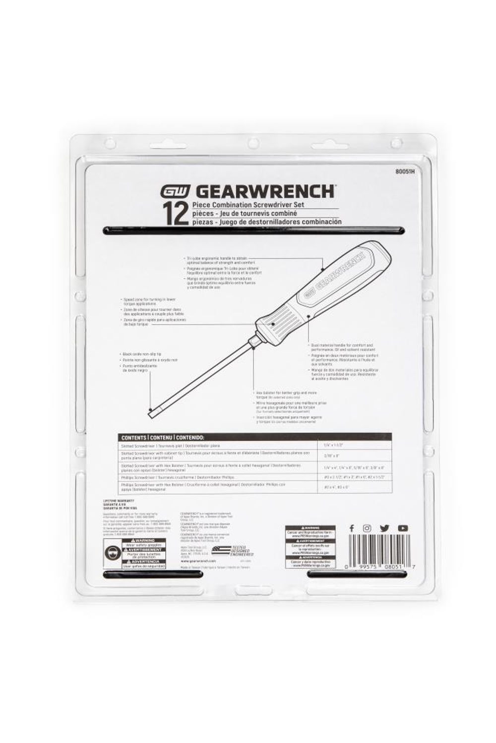 GEARWRENCH 12 Pc Phillips/Slotted Dual Material Screwdriver Set, large image number 10