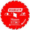 Diablo Tools 7-1/4 inch x 24 Tooth ATB Framing Wormdrive Circular Saw Blade with Diamond Arbor, small image number 1