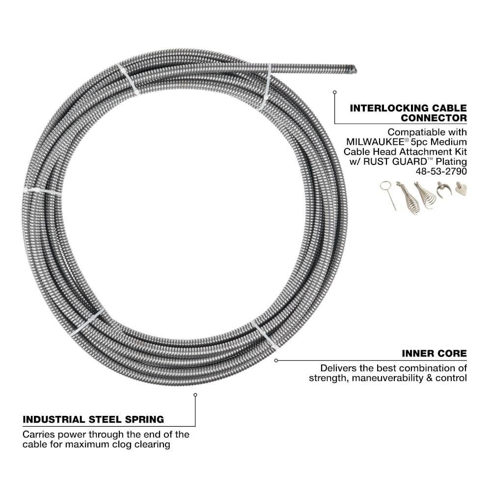 Milwaukee 3 8inch X 75 Inner Core Drum Cable 48 53 2776 - Image 2