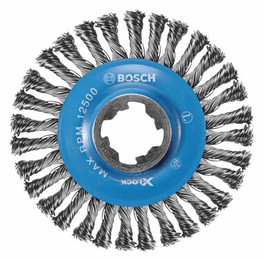 Bosch 4-1/2 Inch Wheel Dia. X-LOCK Arbor Carbon Steel Stringer Bead Knotted Wire Wheel
