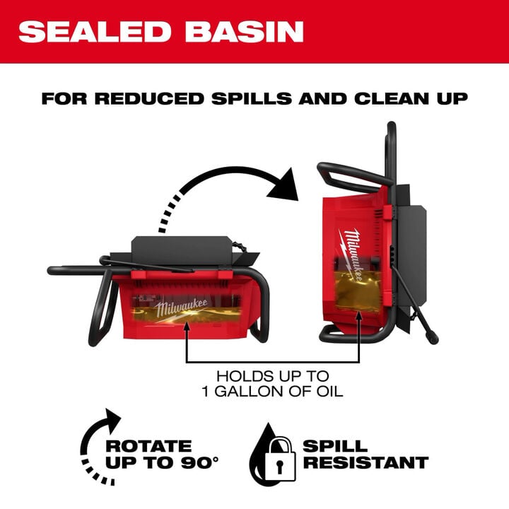 Milwaukee M18 Brushless Pipe Threading Oiler (Bare Tool) and M18 REDLITHIUM FORGE HD 18V 12Ah Battery Pack Bundle, large image number 5