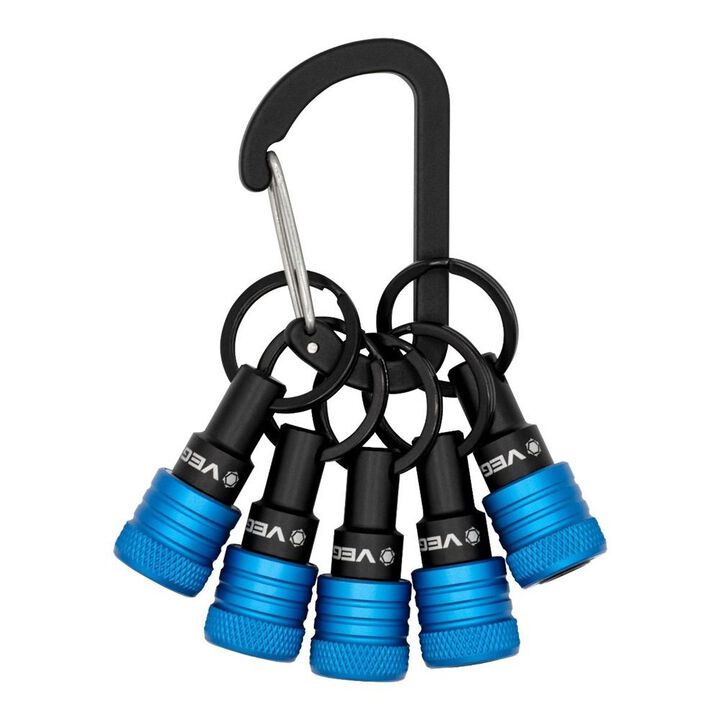 Vega Keychain Bit Holders Blue - 5 Pieces