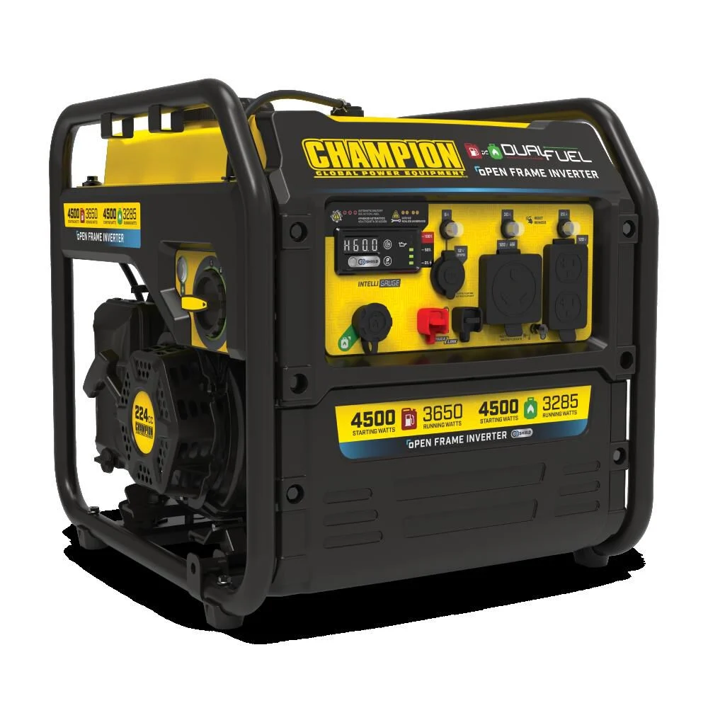 Champion Power Equipment 4500-Watt Electric Start Dual Fuel 49 State RV Ready Portable Open Frame Inverter Generator with Quiet Technology, large image number 1