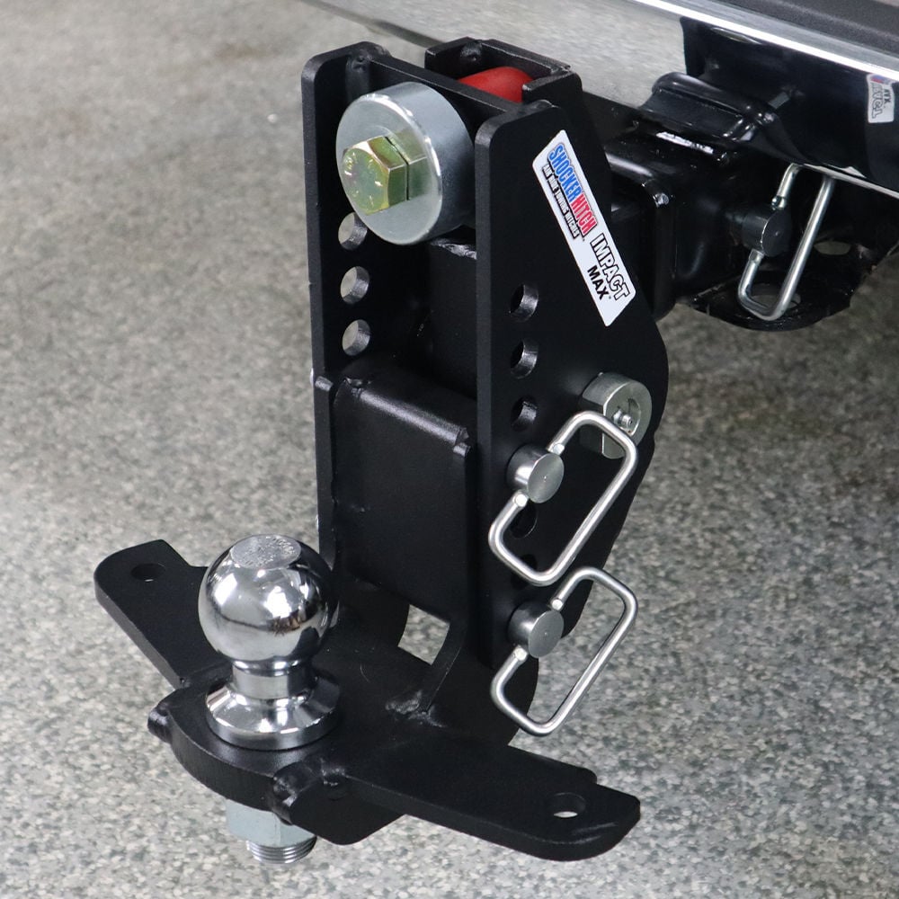 Shocker Hitch 20K Impact Max 2 Inch Cushion Hitch & Drop Sway Bar Tab Ball Mount 2 Inch Hitch Balls, large image number 2