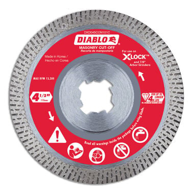 Diablo Tools 4-1/2 in. Diamond Continuous Masonry Cut-Off with X-LOCK arbor
