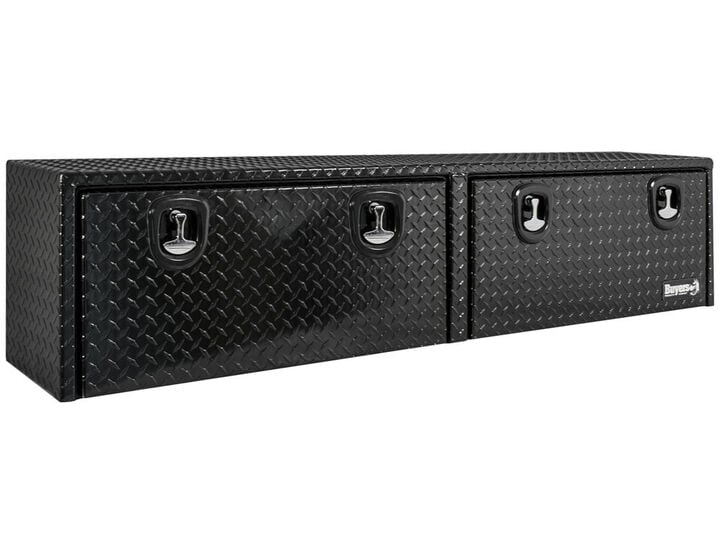 Buyers Products Company 18x16x96 Inch Gloss Black Diamond Tread Aluminum Topsider Truck Box, large image number 0