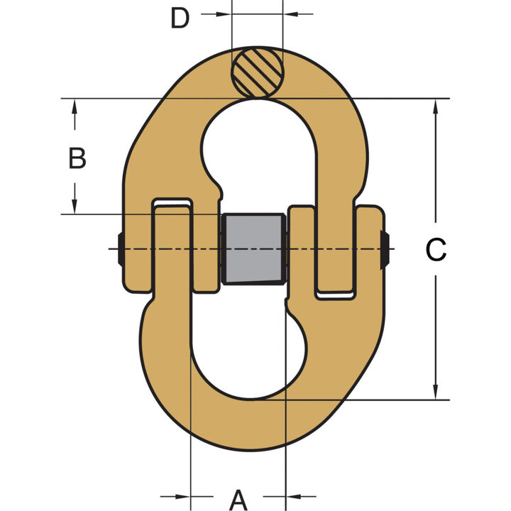 Peerless Chain G70 Forged Alloy Steel Coupling Link, Transport, 6600lbs, large image number 1