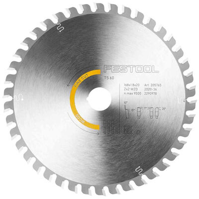HW 168 mm 42T Saw Blade For Wood Fine Cut