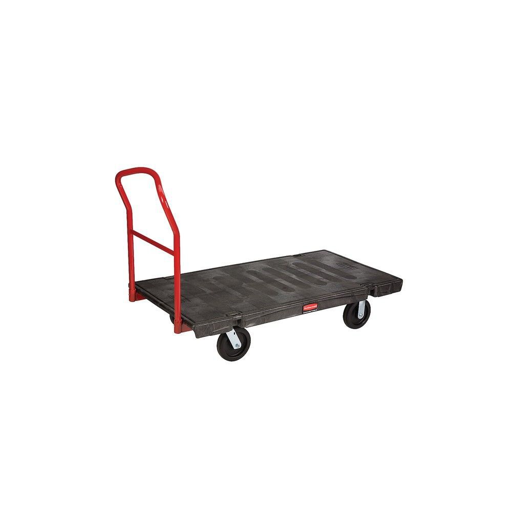 Rubbermaid 2000 Lbs Black Heavy-Duty Platform Truck with 8in TPR Caster, large image number 2
