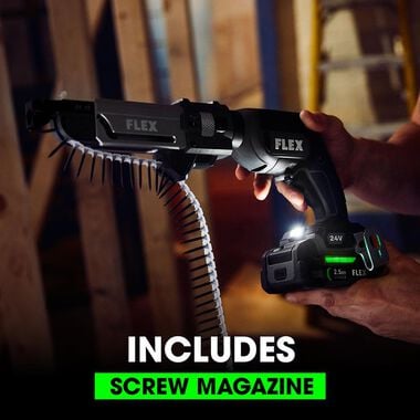 FLEX 24V Drywall Screw Gun With Magazine Attachment and Cut Out Tool Kit, large image number 5
