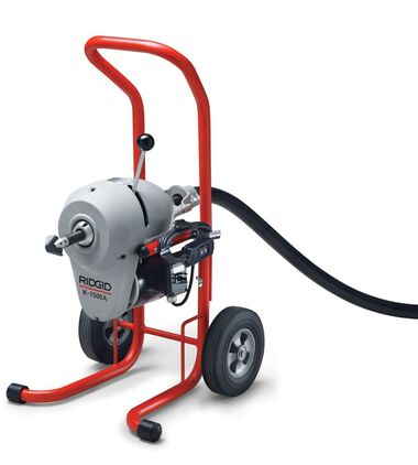 Ridgid K-1500A Sectional Machine with A-1 Mitt, A-12 Pin Key, Rear Guide Hose, C-11 Cables, A-8 Cable Carriers, and Tool Set