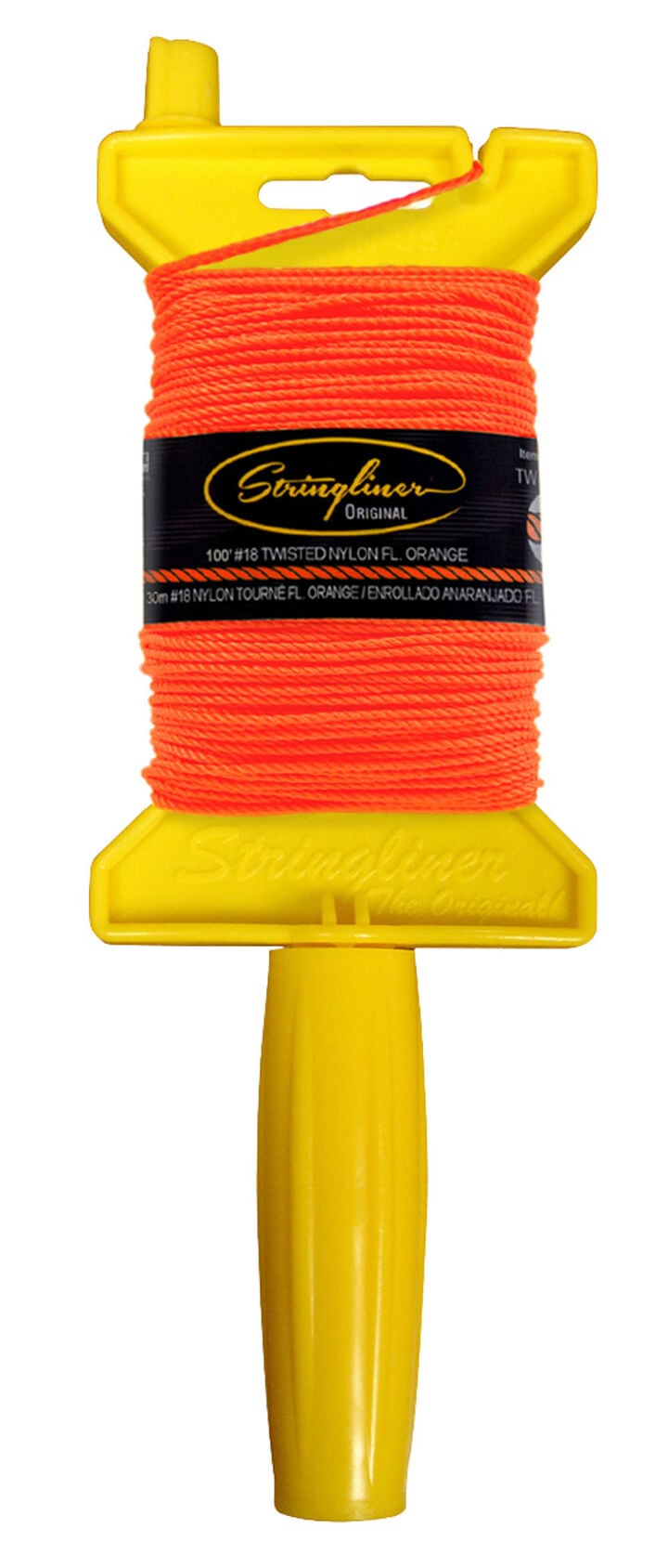 Stringliner Original Twisted Fluorescent Orange 100 ft with Reel