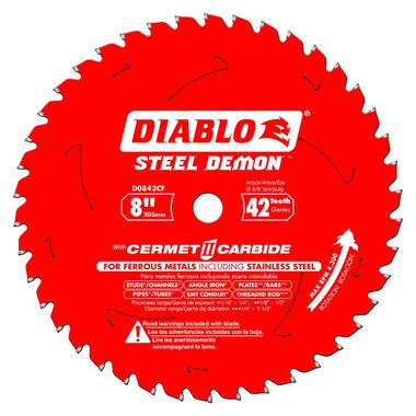 Diablo Tools 8" x 42 Tooth Cermet Metal and Stainless Steel Cutting Saw Blade, large image number 0