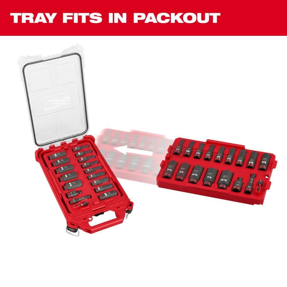 Milwaukee SHOCKWAVE Impact Duty Socket 3/8 Dr 17pc SAE Tray Set, large image number 10