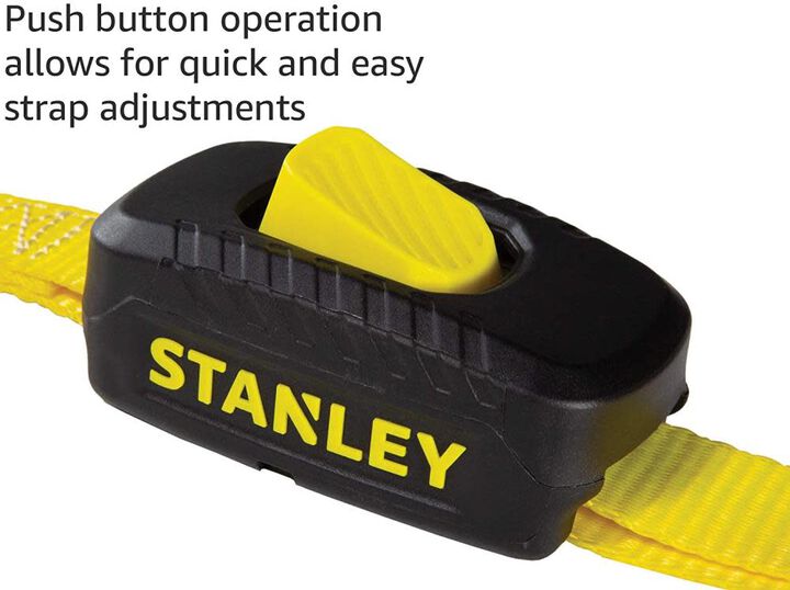 Stanley S2002 Enclosed Cam Buckle Cargo Tie Down Straps 1in x 10' 1200 lbs Break Strength 4pk, large image number 2
