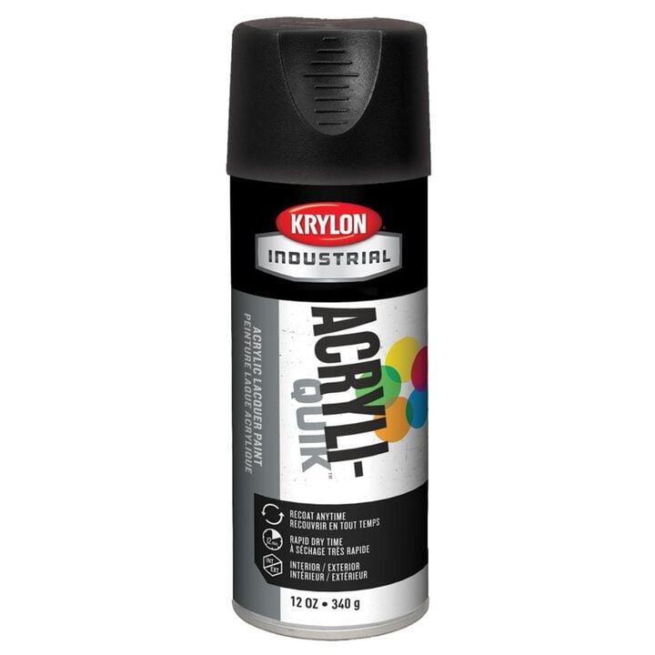 Krylon Industrial Acryli-Quik Ultra-Flat Black 12 oz.