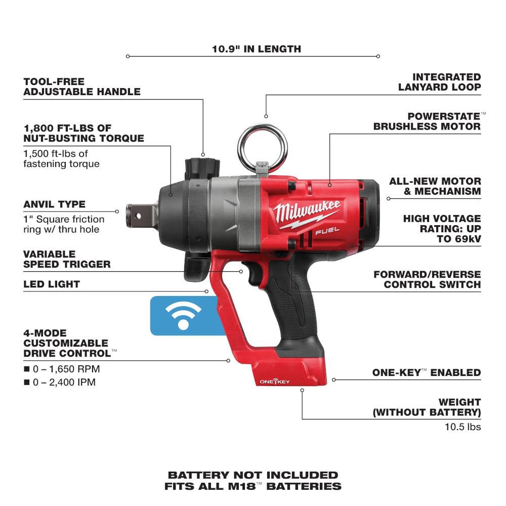 Milwaukee 1 inch drive cordless impact online