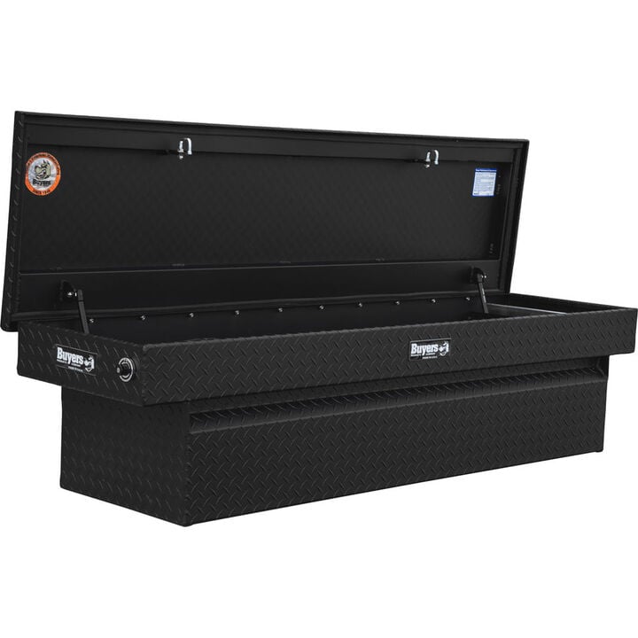 Buyers Products Company 23 Inch x 27 Inch x 71 Inch Diamond Tread Aluminum Crossover Truck Box, Matte Black, large image number 4