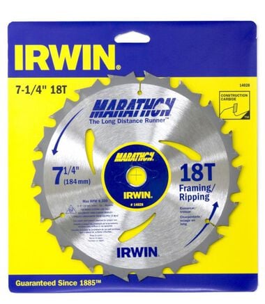Irwin 7-1/4In 18T TiN Saw Blade, large image number 0