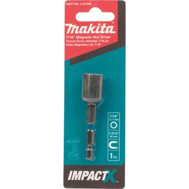 Makita Impact X 7/16 x 2-9/16 Magnetic Nut Driver, large image number 1